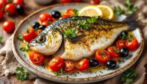 Orata al forno con pomodorini e olive: la ricetta mediterranea pronta in 30 minuti