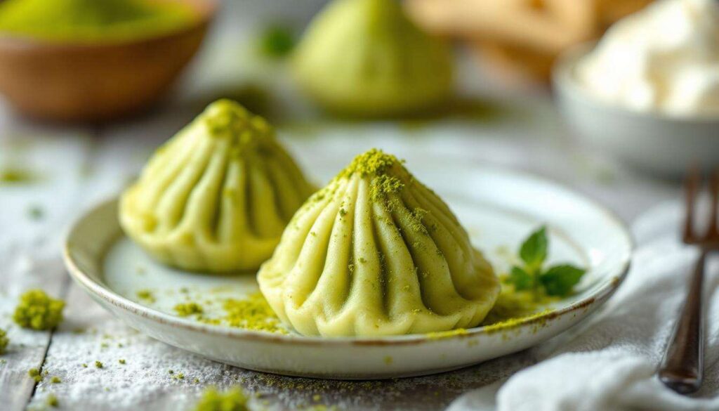Mochi al tè matcha fatti in casa: impasto al microonde e crema soffice