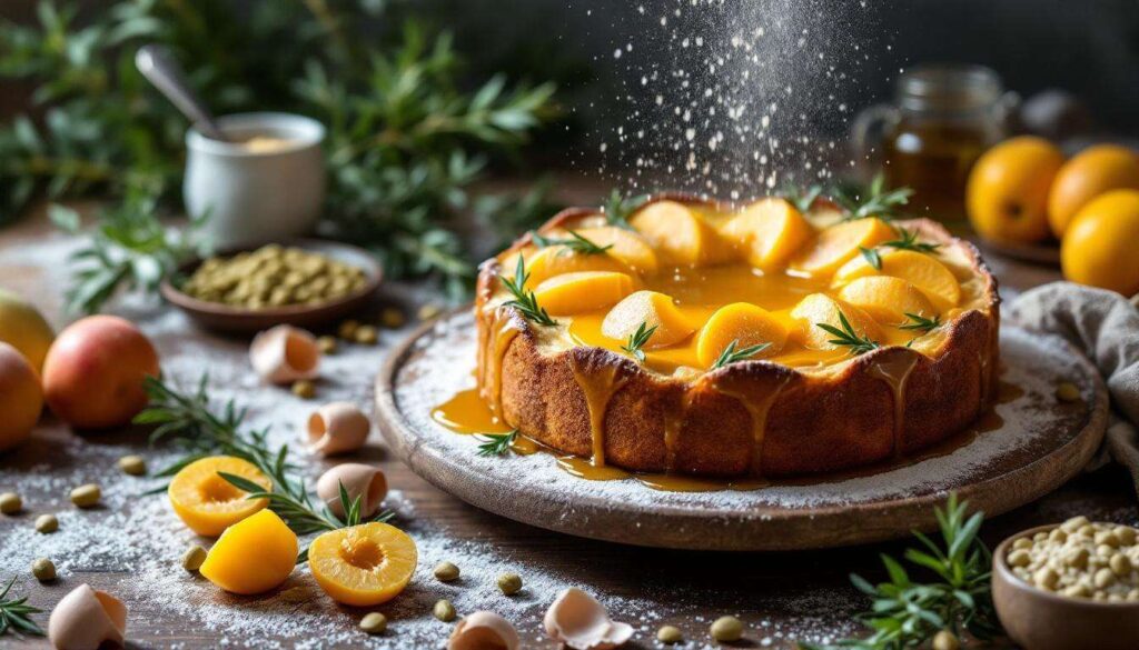 Torta di mele cotogne al rosmarino e pinoli