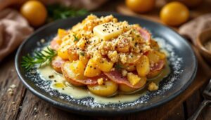 PATATE al FORNO con PROSCIUTTO con gratinatura croccante