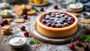 Avevo del formaggio spalmabile, ho deciso di preparare una cheesecake con topping di ciliegie ed è una delizia