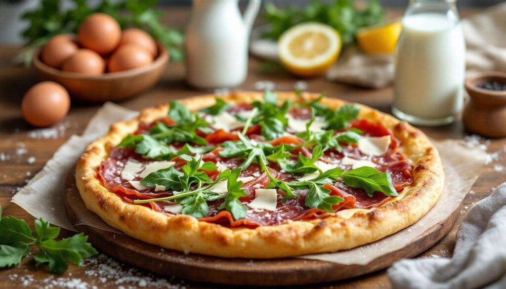 Crostata morbida salata nello stampo furbo: con bresaola, rucola e parmigiano