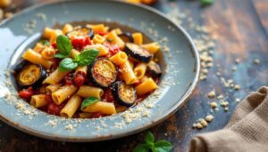 Pasta 'ncasciata siciliana: rigatoni al forno con sugo, melanzane e caciocavallo